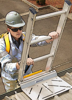 Photo of extension ladder mounting bracket top mount